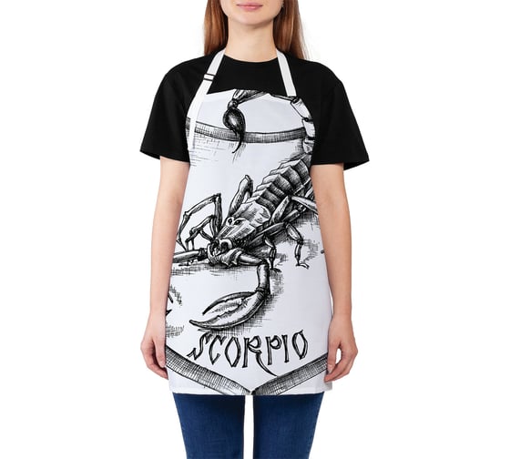 Кухонный фартук JOYARTY Знак зодиака скорпион, универсальный размер для женщин и мужчин ap_13364 1