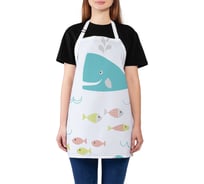 Кухонный фартук JOYARTY Морские рыбы и кит, универсальный размер для женщин и мужчин ap_23196