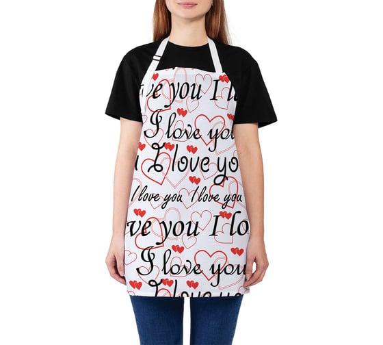 Кухонный фартук JOYARTY Я тебя люблю, универсальный размер для женщин и мужчин ap_46207 1