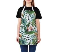 Кухонный фартук JOYARTY Зеленый папоротник, универсальный размер для женщин и мужчин ap_36047