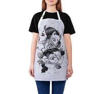 Кухонный фартук JOYARTY Девушка с маской кота, универсальный размер для женщин и мужчин ap_420001
