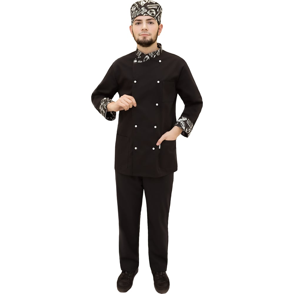 Мужской китель Tekca Line Жан черный/повар черный, р. 44-46/170-176 ...
