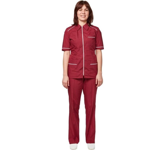 Женский костюм для горничных и уборщиц ООО Комус у13-кбр бордо, размер 52-54, рост 158-164 661176 1