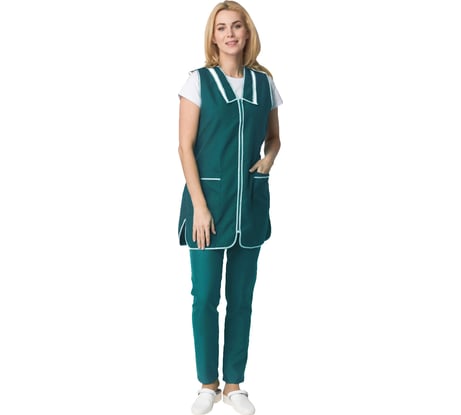 Фартук-сарафан Факел Вишня тк.Габардин, зеленый, 52; 87480011.005