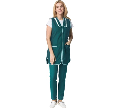 Фартук-сарафан Факел Вишня тк.Габардин, зеленый, 44; 87480011.001