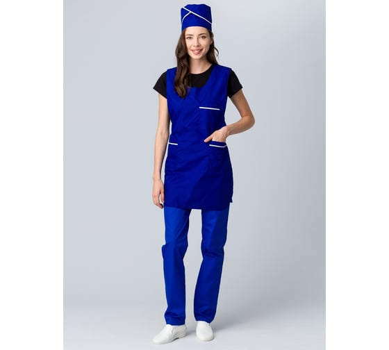 Женский комплект ФАКЕЛ Хозяйка, тк.ТиСи васильковый/белый 87480010 1