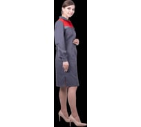 Женский халат ГК Спецобъединение КМ-10 ЛЮКС от механических воздействий и ОПЗ, серый/красный (80-84, 170-176), Хал 546/80/170