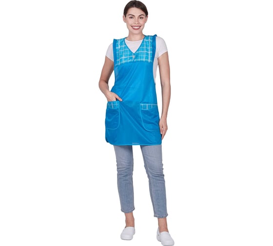 Фартук ГК Спецобъединение ХОЗЯЮШКА нейлоновый, бирюза (128-132, 158-164), шт, Фар 818.01/128/158 1