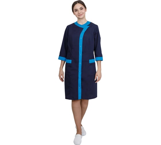 Халат ГК Спецобъединение САКУРА, т/синий-голубой (128-132, 170-176), шт, Хал 872/128/170 1