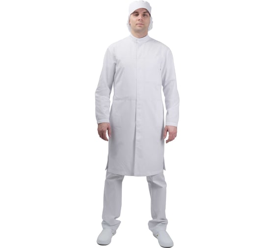 Халат ГК Спецобъединение АПРЕЛЬ ХАССП, белый (128-132, 170-176), шт, Хал 877/128/170 1