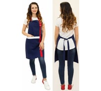 Фартук с грудкой Tekca Line унисекс, темно-фиолетовый/красный/белый 2000000145945