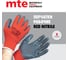Перчатки защитные из полиэстера с покрытием из нитрила, MTE Red Nitrile, красные с серым, р.8 2899403108 2