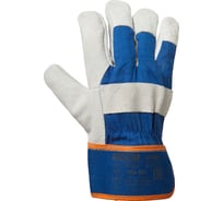 Перчатки крафт TESA, спилок кожевенный, х/б, флис, крага, размер 10,5, пара, к002 4687203829919