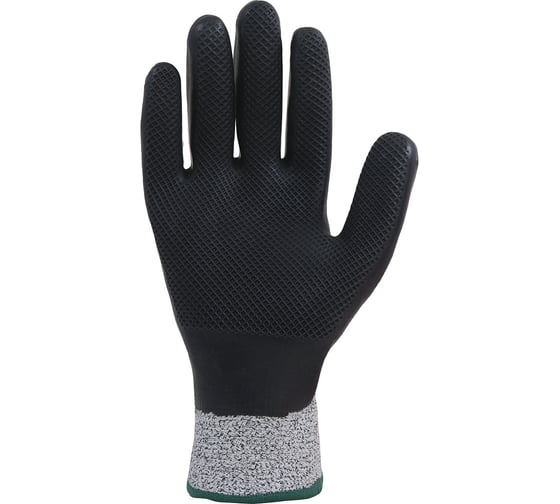 Перчатки TESA twins t-110, текстурированный латекс, покрытие ладонной части, манжета, серый/черный, размер 10, пара 4687203829209 1