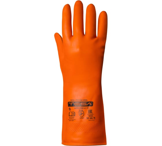 Перчатки TESA latechem lc-101, латекс с хлопковым напылением, оранжевый, размер 8, пара 4687203829377