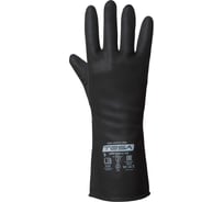 Перчатки TESA latechem lc-102, латекс с хлопковым напылением, черные, размер 11 4687203829407