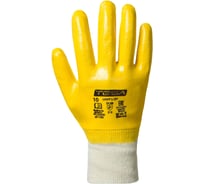 Перчатки TESA light l-201, нитрил, полное покрытие, трикотажная манжета, белый/желтый размер 9, пара 4687203829520