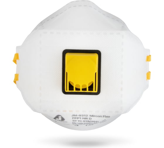 Респиратор с клапаном, трехпанельный Jeta Safety, класс защиты FFP1 NR D в инд. упак JM-9312