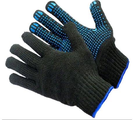 Перчатки для хозяйственных и садовых работ СПЕЦ полушерстяные, одинарные, с ПВХ, 7.5 класс ПЕР-ПШО/Э