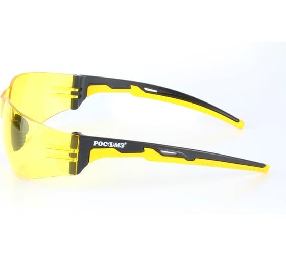 Защитные открытые очки РОСОМЗ о15 hammer active strong glass желтые с мягким носоупором 11557-5