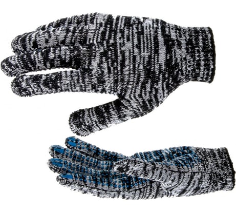 Трикотажные перчатки Без бренда, меланж, ПВХ-покрытие Точка, 10 класс 67789