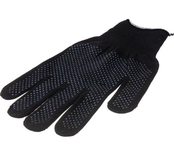 Перчатки Без бренда нейлон, ПВХ точка, 13 класс, чёрные, XL 67848