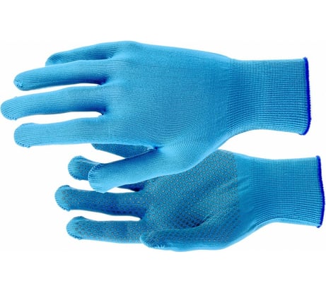 Перчатки Без бренда нейлон, ПВХ точка, 13 класс, цвет ультрамарин, XL 67846