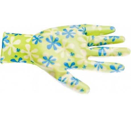 Садовые перчатки PALISAD из полиэстера, с нитриловым обливом, зеленые, S 67741