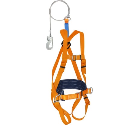 Страховочная система со стропом из металлического троса в ПВХ-оболочке и амортизатором Gigant УС 2 аБЖ (Россия)