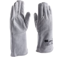 Спилковые перчатки с манжетой СИБРТЕХ для садовых и строительных работ 67905
