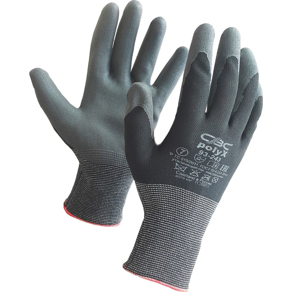 Перчатки для точных работ СВС ПОЛИКС полиэфир, р. 9, черные, 1 пара 93 ...