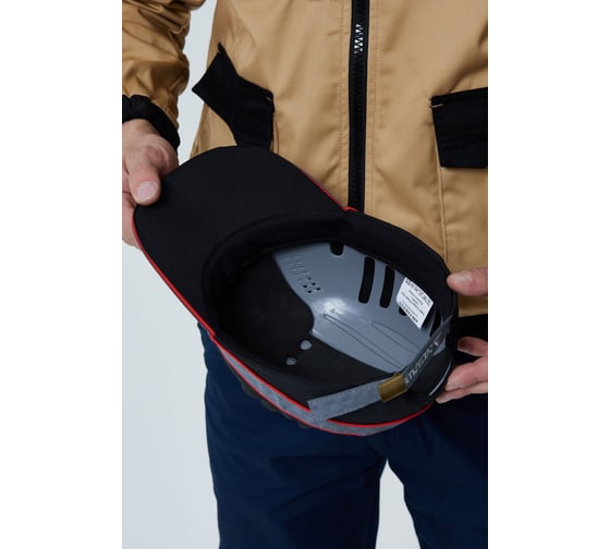 Защитная каскетка Delta Plus AIR COLTAN черная/красная, козырек 70мм COLTAAINOLG