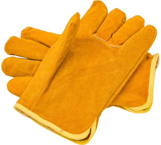 Перчатки из спилка Gward Driver Lux Zima оранжевый, утеплитель мех-мутон, р.XXL, 6 пар XY040