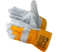 Комбинированные перчатки из спилка Gward Kombi серый, Р. XL 12 пар XY131