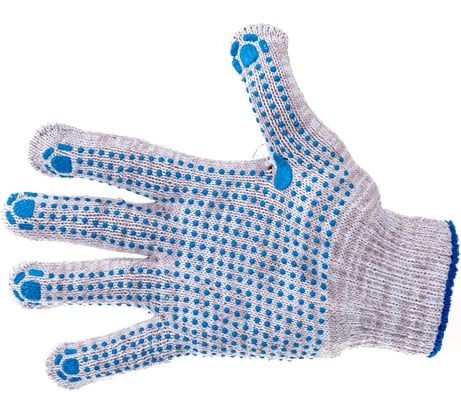 Трикотажные перчатки Без бренда ПВХ-покрытие Точка, серый меланж, 10 класс 67815