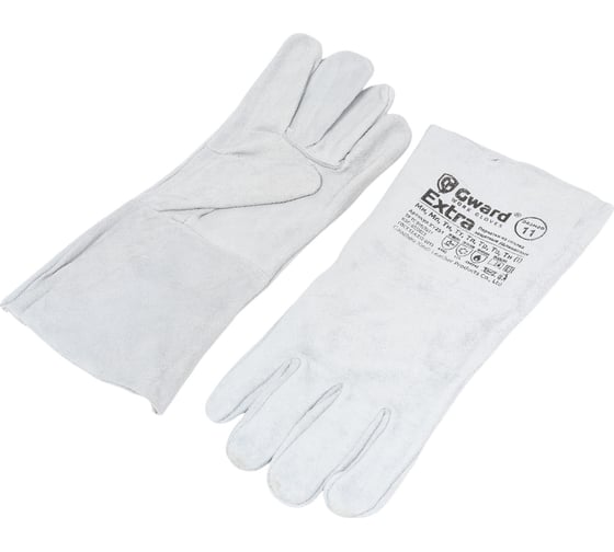 Краги из спилка Gward Extra  серые, без подкладки р. XXL 12 пар XY251