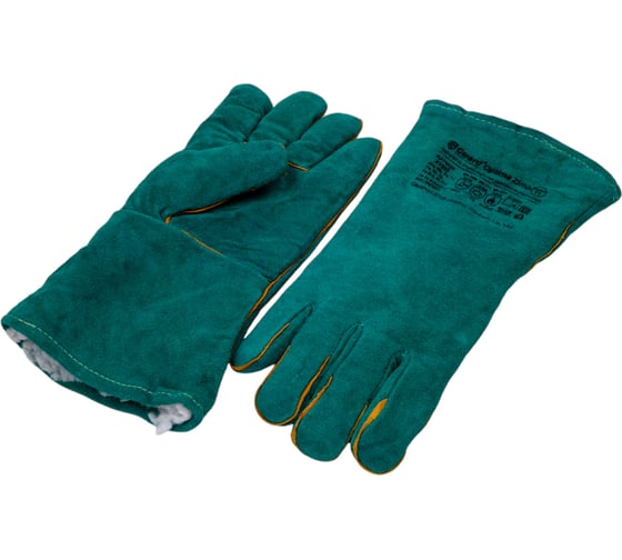 Краги из спилка Gward Optima Zima зеленые, утепленные искусственным мехом, р. XXL, 6 пар XY253
