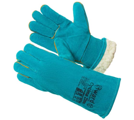 Краги из спилка Gward Optima Zima зеленые, утепленные искусственным мехом, р. XXL, 6 пар XY253