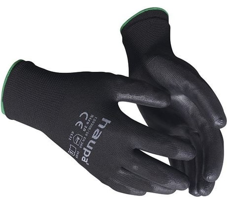 Перчатки с полиуретановым покрытием HAUPA размер 9, черные, 10 пар 120300/9-10