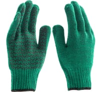Трикотажные усиленные перчатки СИБРТЕХ гелевое ПВХ-покрытие, 7 класс, зеленые 68184