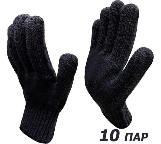 Плотные трикотажные перчатки без покрытия Master-Pro®  РУССКАЯ ЗИМА, плотность 10/10, 10 пар 7907-RWWC-10 1