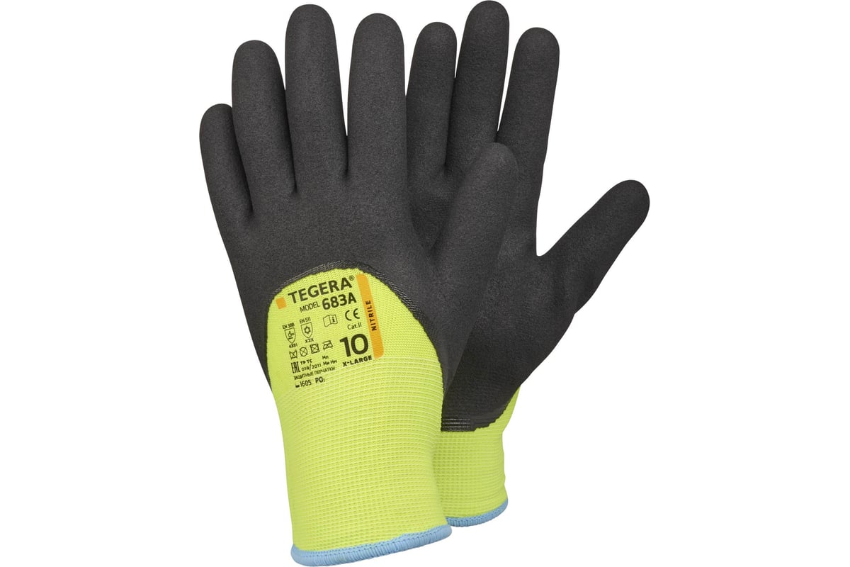 Зимние рабочие утепленные перчатки с обливом TEGERA 683а-10 - выгодная ...