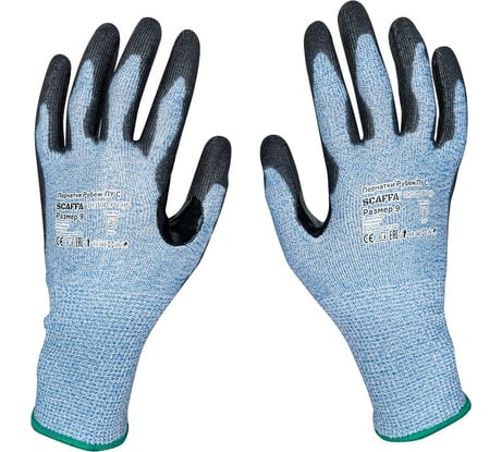 Защитные перчатки Scaffa Рубеж ПУ С DY110D-PU-HS от порезов, размер 11 00-01018527
