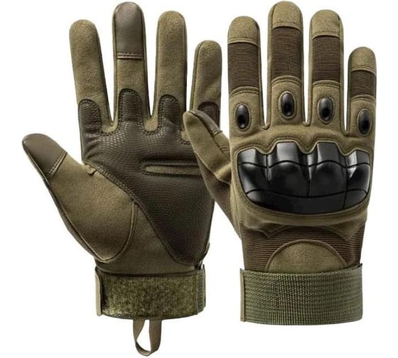 Тактические перчатки с тачем ООО Комус зеленые, р. m 1673528