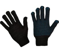 Защитные трикотажные перчатки ООО Комус ПВх-точка, 4 нити, 10 класс, черные, 10 пар 678209