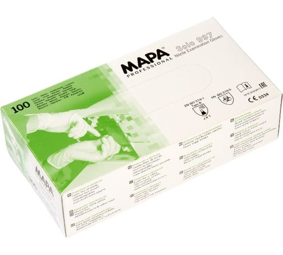 Перчатки MAPA СОЛО 997 упаковка 50 пар, р.9 пер993009 997/9