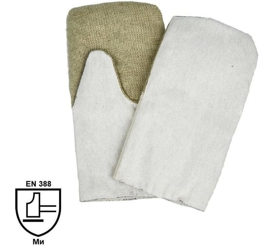 Рукавицы хб с брезентовым наладонником ООО Комус пл.210г/м2 и 400г/м2, 50 пар 1700903