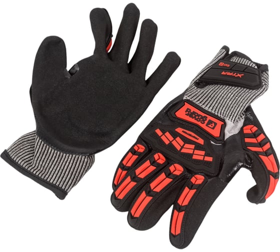 Противоударные антипорезные перчатки COVERGUARD EUROCUT IMPACT 200 красные, 10 1CHIC30 5450564040359