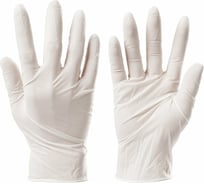 Виниловые перчатки LAIMA белые, 50 пар,неопудренные, прочные, размер M 605010