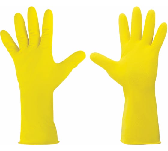 Хозяйственные латексные перчатки с хлопковым напылением ЛАЙМА Люкс р. L 600043 1